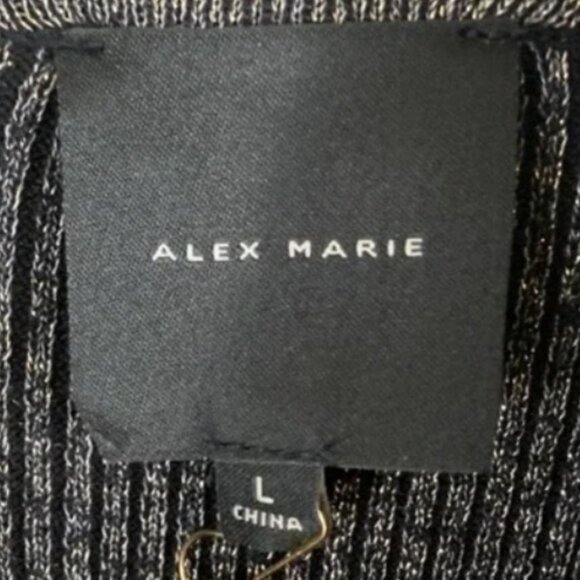 Alex Marie Nicole | Tie Front Sweater Dress Black/Gold | Size Large Women's - Picture 10 of 16